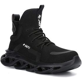 JIEFU Work Safety Boots Breathable Lightweight Reliable Durable Steel Toe Industrial Construction Shoes (Color: green, size: 9.5 Men)