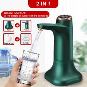 Automatic Water Dispenser Water Bottle Electric Gallon Drinking Bottle Switch Smart Water Pump Home Water Treatment Appliances (Color: Best  green base, Ships From: China)