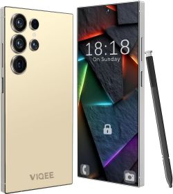8+256GB Unlocked Smartphone, 6.8" HD+ Display, I25 5G Ultra Unlocked Phone, Built in Pen, 6000mAh Battery /Face ID+Fingerprint Lock/Dual SIM (Color: glod)
