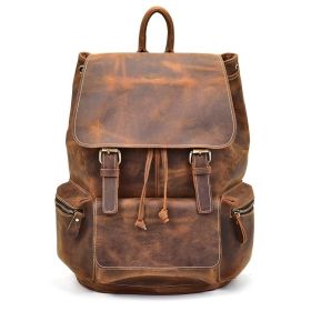 The Hagen Backpack | Vintage Leather Backpack (Color: Brown)
