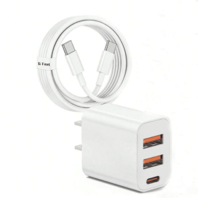Charger Cable - Portable, Durable, Essential For Charging Compatible With Multiple Devices And Ensures Device Safety. (Option: White)